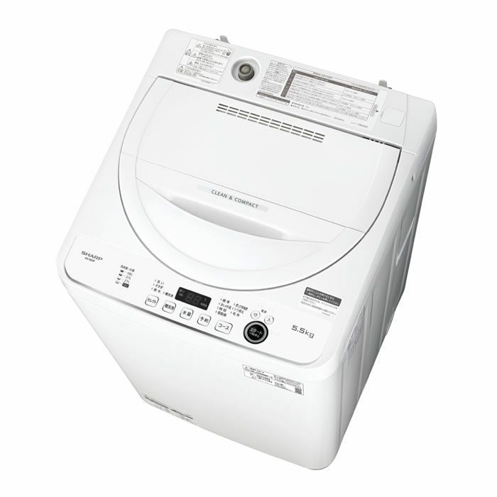 シャープ 全自動 洗濯機 洗濯・脱水 5kg ES-GE5F-W ホワイト系 縦型