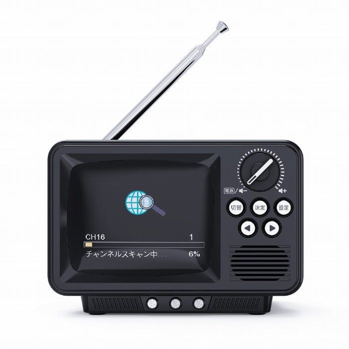 TVR-RT1（ブラック）2.8インチ液晶付きポータブルワンセグ・WINTECH WINTECH 2.8インチ 液晶付きワンセグテレビ レトロデザイン TVR-RT1-K